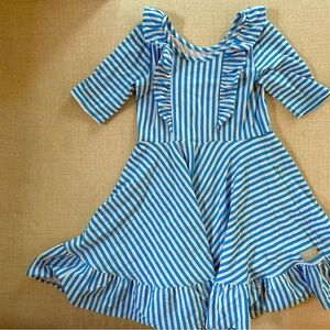 Eleanor Rose Blue Striped Kids Dress
